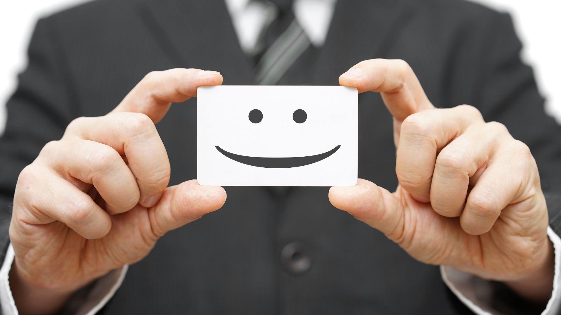 A smile card to represent dealing with difficult clients.