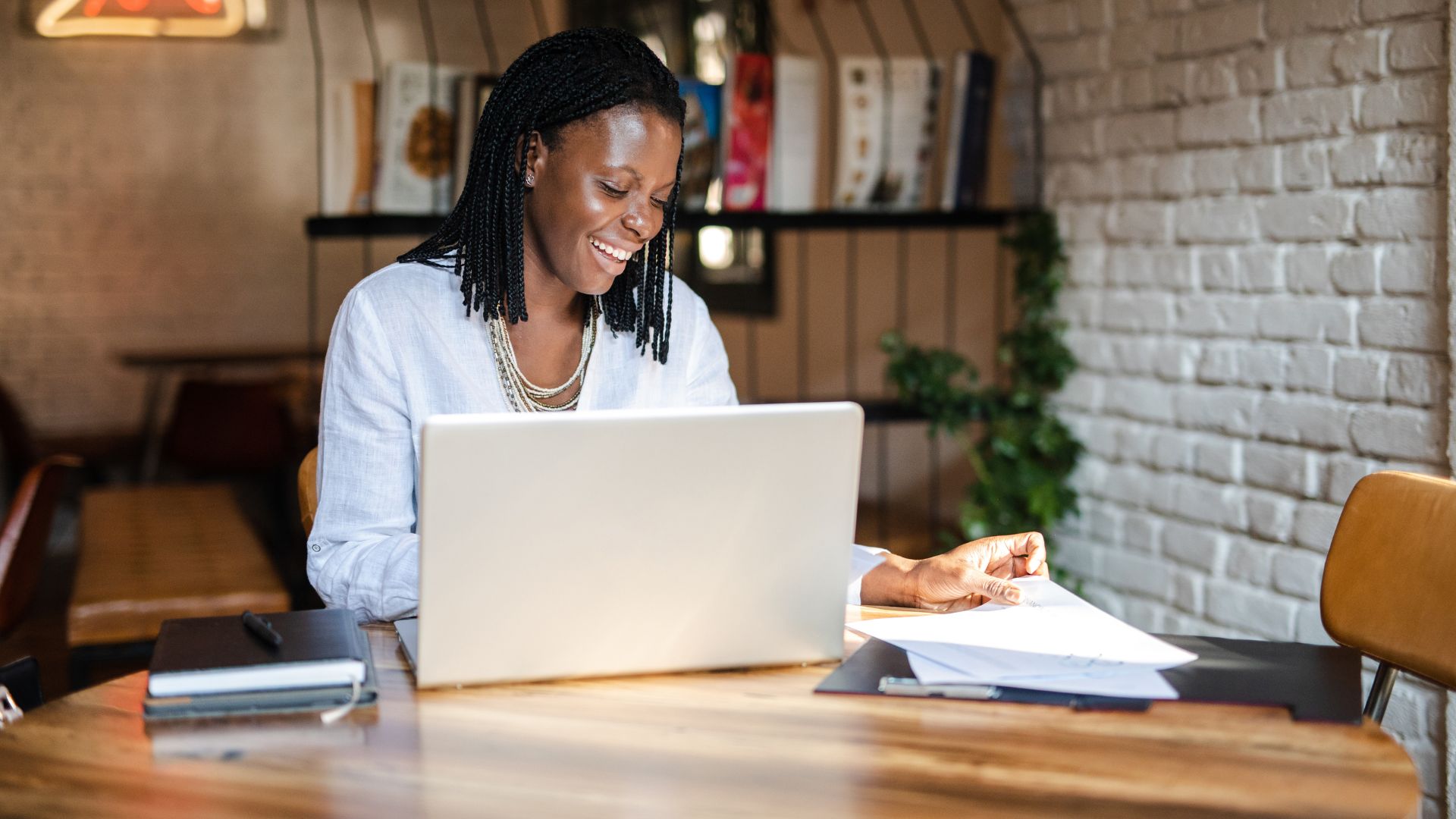 A legal professional working on their social media marketing