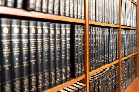 A library of books to represent legal jargon